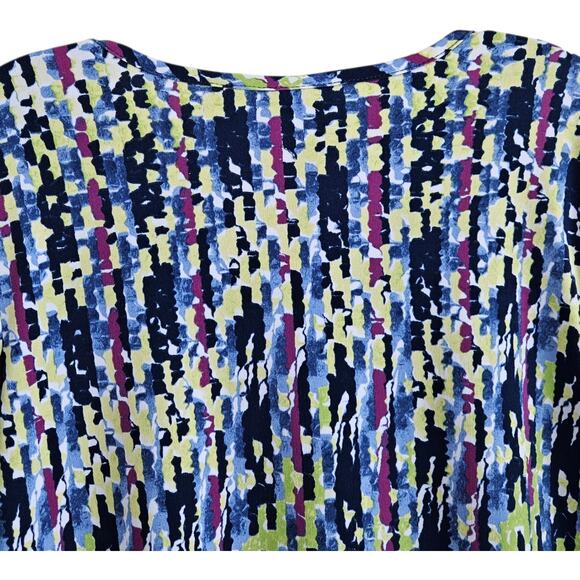 SUSAN GRAVER Women's M Tunic Top Liquid Knit Multicolor 3/4 Sleeve Bust 38" - Picture 5 of 6